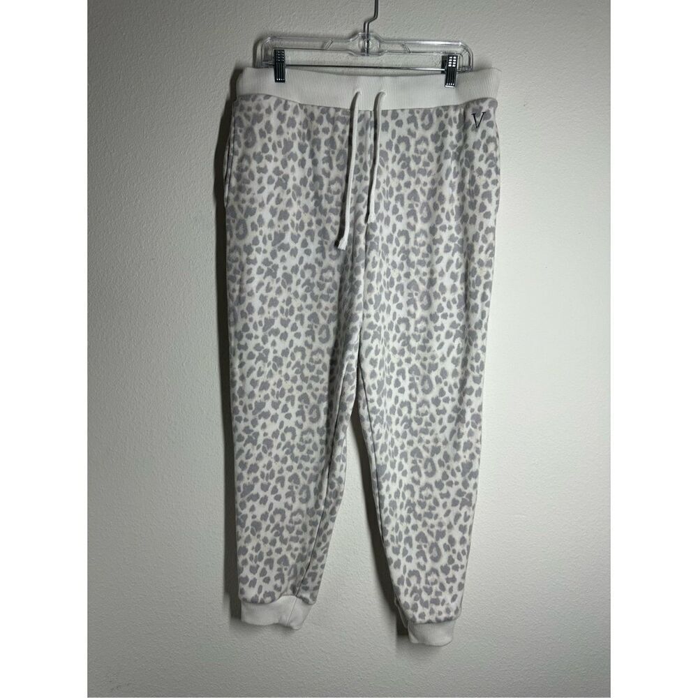 Victoria’s  Secret Women’s Animal Print Jogger Size L White Gray Cotton Blend